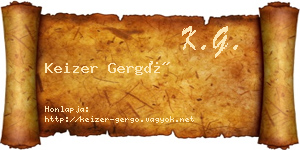 Keizer Gergő névjegykártya